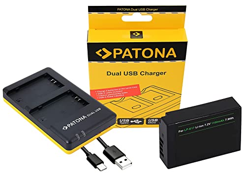 Zubehör Set für die Canon EOS R10 77D 200D 250D 750D 760D 800D | Akku (1100mAh) und USB-C Ladegerät kompatibel mit Canon LP-E17 von Hooster