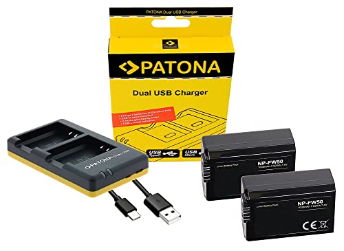 Zubehör Set für die Sony Alpha 6400 / ZV-E10 | 2 Akku (1030mAh) + USB-C Ladegerät kompatibel mit Sony NP-FW50 | Akku-Gehäuse aus feuerhemmenden V1 Material von Hooster