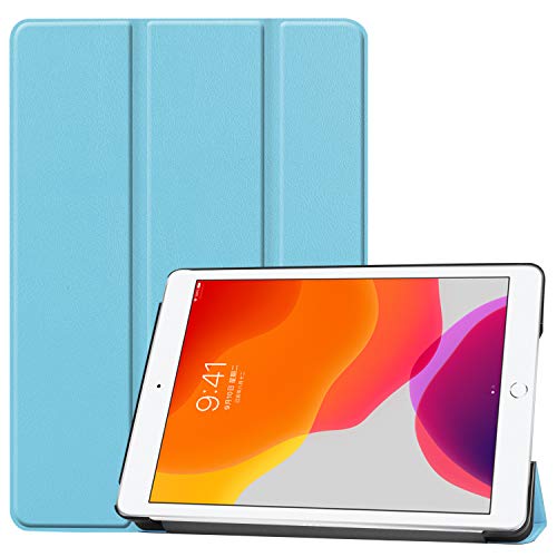Hoozey - Hülle kompatibel mit Apple iPad 10.2 (2021/2020/2019) - 10.2 Zoll - Mit Auto/Wake-Funktion - Kunstleder Tablet Case Schutzhülle - Hellblau von Hoozey