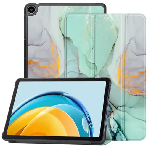 Hoozey - Hülle kompatibel mit Samsung Galaxy Tab A9 (2023) - Marmordruck - Kunstleder Tablet Case Schutzhülle - Grün von Hoozey