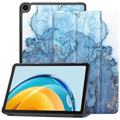Hoozey - Hülle kompatibel mit Samsung Galaxy Tab A9 (2023) - Marmordruck - Kunstleder Tablet Case Schutzhülle - Hellblau von Hoozey