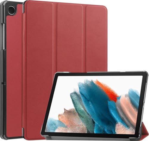 Hoozey - Hülle kompatibel mit Samsung Galaxy Tab A9 (2023) - 8.7 Zoll - Mit Auto/Wake-Funktion - Kunstleder Tablet Case Schutzhülle - Dunkelrot von Hoozey