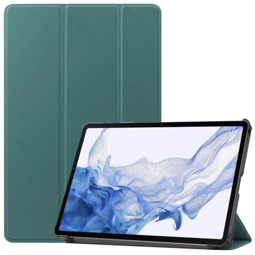 Hoozey - Hülle kompatibel mit Samsung Galaxy Tab S9 Plus/S9 FE Plus (2023) - 12.4 Zoll - Mit Auto/Wake-Funktion - Kunstleder Tablet Case Schutzhülle - Dunkelgrün von Hoozey