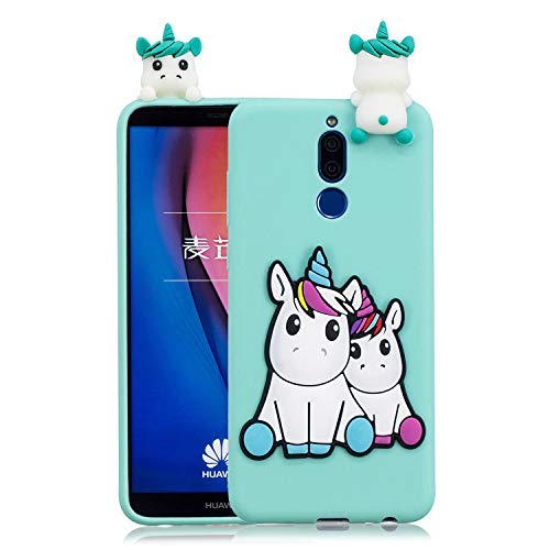 HopMore Handy Hülle für Huawei Mate 10 Lite Hülle Silikon Muster Motiv 3D Niedlich Handyhülle für Mate 10 Lite Ultra Dünn Bumper Design Slim Schutzhülle One Piece Case Cover - Einhorn von HopMore