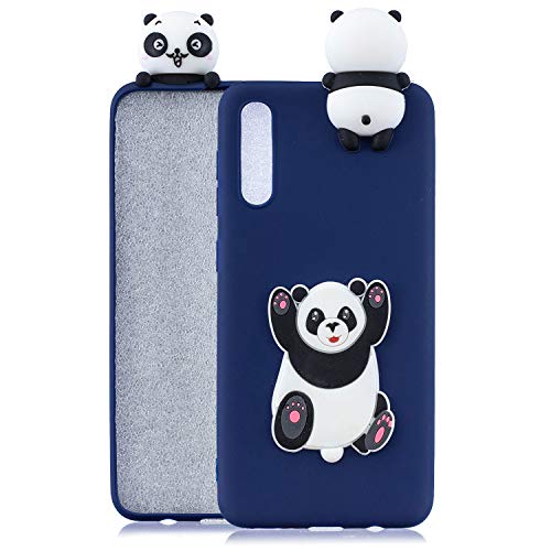 HopMore Handy Hülle für Samsung Galaxy A50 2019 Hülle Silikon Muster 3D Handyhülle für Samsung A50 Dünn Silikonhülle Design Slim Schutzhülle One Piece Case Cover - Panda Blue von HopMore