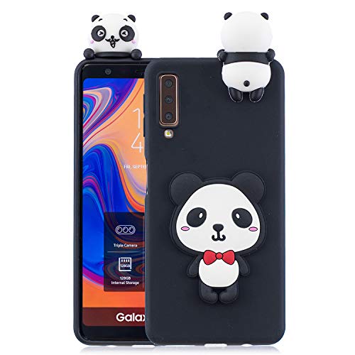 HopMore Handy Hülle für Samsung Galaxy A7 2018 Hülle Silikon Muster 3D Handyhülle für Samsung A7 2018 Ultra Dünn Bumper Design Slim Schutzhülle One Piece Case Cover - Panda von HopMore