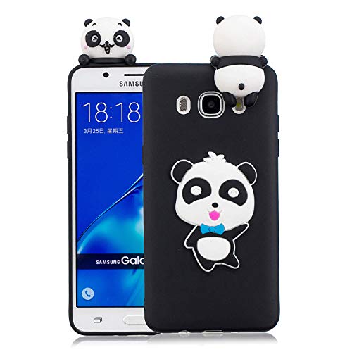 HopMore Handy Hülle für Samsung Galaxy J7 2016 (J710) Hülle Silikon Muster 3D Handyhülle für Samsung J7 2016 Ultra Dünn Bumper Design Slim Schutzhülle One Piece Case Cover - Blau Panda von HopMore