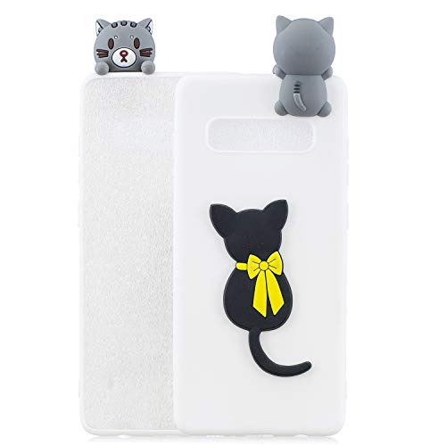 HopMore Handy Hülle für Samsung Galaxy S10 Plus Hülle Silikon Muster 3D Handyhülle für Samsung S10 Plus Ultra Dünn Bumper Design Slim Schutzhülle One Piece Case Cover - Katze von HopMore