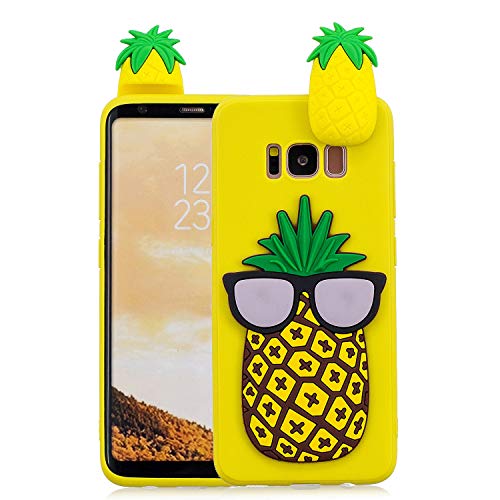 HopMore Handy Hülle für Samsung Galaxy S8 Hülle Silikon Muster 3D Handyhülle für Samsung S8 Ultra Dünn Bumper Design Slim Schutzhülle One Piece Case Cover - Ananas von HopMore