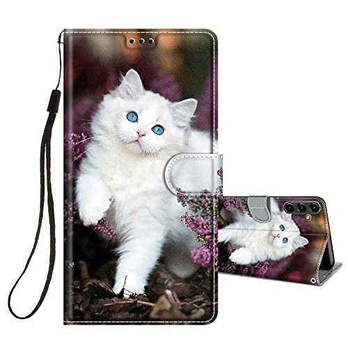 HopMore Handyhülle für Samsung Galaxy A14 4G / 5G Leder Hülle, PU Lederhülle Klappbar Hülle Flip Case Schutzhülle mit Motiv für Samsung A14 4G / 5G Klapphülle Stoßfest Handytasche Cover, Weiße Katze HopMore Handyhülle für Samsung Galaxy A14 4G / 5G Leder Hülle, PU Lederhülle Klappbar Hülle Flip Case Schutzhülle mit Motiv für Samsung A14 4G / 5G Klapphülle Stoßfest Handytasche Cover, Weiße Katze von HopMore