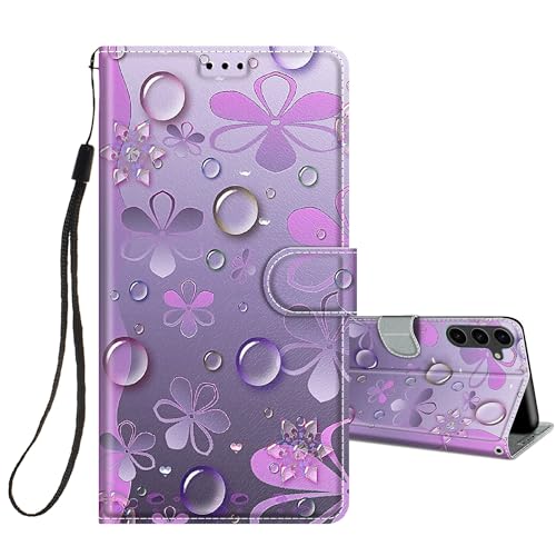 HopMore Handyhülle für Samsung Galaxy A15 5G / 4G Hülle, PU Leder Schutzhülle Klappbar Flip Case Tasche für Samsung A15 5G Klapphülle Stoßfeste Motiv Kartenfach Cover für Galaxy A15,Lila Blume HopMore Handyhülle für Samsung Galaxy A15 5G / 4G Hülle, PU Leder Schutzhülle Klappbar Flip Case Tasche für Samsung A15 5G Klapphülle Stoßfeste Motiv Kartenfach Cover für Galaxy A15,Lila Blume von HopMore