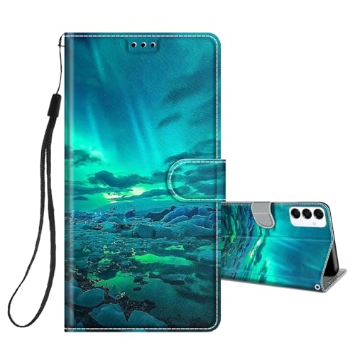 HopMore Handyhülle für Samsung Galaxy A16 4G / 5G Hülle Klappbar Klapphülle Flip Case Tasche mit Kartenfach Standfunktion Magnet Schutzhülle Case mit Motiv Handytasche für Samsung A16, Grün Aurora HopMore Handyhülle für Samsung Galaxy A16 4G / 5G Hülle Klappbar Klapphülle Flip Case Tasche mit Kartenfach Standfunktion Magnet Schutzhülle Case mit Motiv Handytasche für Samsung A16, Grün Aurora von HopMore