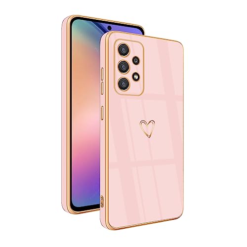 HopMore Handyhülle für Samsung Galaxy A33 5G Hülle Silikon mit Muster Motiv Süße Herz für Mädchen Frau Stoßfest Schutzhülle Ultra Dünn Weich TPU Cover Case Silikonhülle für Samsung A33 5G, Rosa von HopMore