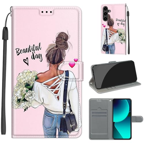HopMore Handyhülle für Samsung Galaxy A35 5G Hülle Klappbar Flip Case Tasche Kartenfach Standfunktion Schutzhülle Case Klapphülle mit Motiv Muster Handytasche für Samsung A35 5G, Pinkes Mädchen HopMore Handyhülle für Samsung Galaxy A35 5G Hülle Klappbar Flip Case Tasche Kartenfach Standfunktion Schutzhülle Case Klapphülle mit Motiv Muster Handytasche für Samsung A35 5G, Pinkes Mädchen von HopMore
