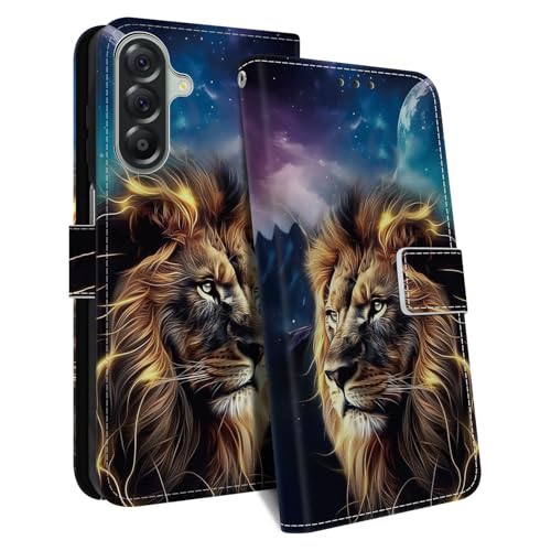 HopMore Handyhülle für Samsung Galaxy A56 5G Hülle, PU Leder Klappbar Klapphülle Kartenfach Schutzhülle, Stoßfeste Standfunktion Tasche Flip Case mit Muster Handytasche für Samsung A56 5G, Löwe HopMore Handyhülle für Samsung Galaxy A56 5G Hülle, PU Leder Klappbar Klapphülle Kartenfach Schutzhülle, Stoßfeste Standfunktion Tasche Flip Case mit Muster Handytasche für Samsung A56 5G, Löwe von HopMore