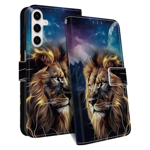 HopMore Handyhülle für Samsung Galaxy S24 FE 5G Hülle, Premium PU Leder Klappbar Klapphülle Kartenfach Schutzhülle, Stoßfeste Tasche Case mit Motiv Handytasche für Samsung S24 FE, Löwe HopMore Handyhülle für Samsung Galaxy S24 FE 5G Hülle, Premium PU Leder Klappbar Klapphülle Kartenfach Schutzhülle, Stoßfeste Tasche Case mit Motiv Handytasche für Samsung S24 FE, Löwe von HopMore