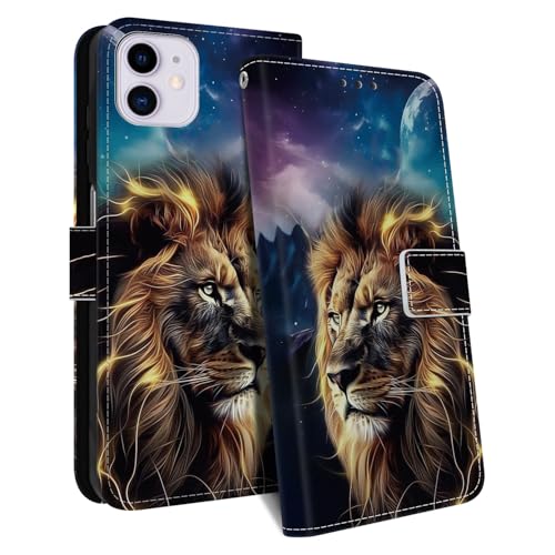 HopMore Handyhülle für iPhone 11 Hülle, Premium PU Leder Klappbar Klapphülle Kartenfach Schutzhülle, Stoßfeste Case Tasche mit Motiv Handytasche für iPhone 11, Löwe HopMore Handyhülle für iPhone 11 Hülle, Premium PU Leder Klappbar Klapphülle Kartenfach Schutzhülle, Stoßfeste Case Tasche mit Motiv Handytasche für iPhone 11, Löwe von HopMore