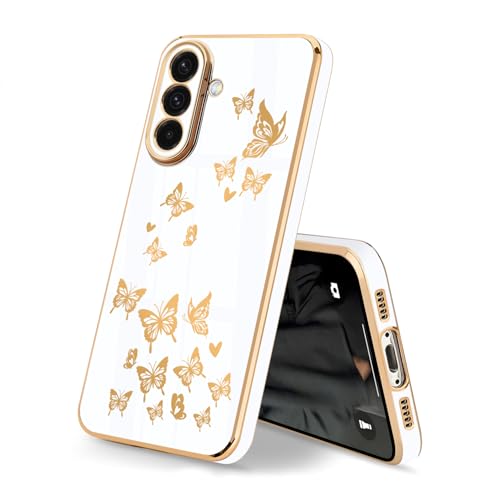 HopMore Handyhülle für iPhone 16e Hülle mit Süß Schmetterling Herz Muster, Stoßfest Styling Silikon Case Galvanisierte Weich Dünn TPU Schutzhülle Farbe Cover für iPhone 16e, Weiß HopMore Handyhülle für iPhone 16e Hülle mit Süß Schmetterling Herz Muster, Stoßfest Styling Silikon Case Galvanisierte Weich Dünn TPU Schutzhülle Farbe Cover für iPhone 16e, Weiß von HopMore