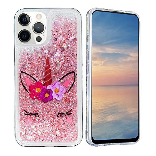 HopMore Hülle für iPhone 13 Pro Handyhülle Glitzer Transparent Silikon Glitzern 3D Flüssig Cover Schutzhülle Hüllen Durchsichtig Glitter Stoßfest Silikonhülle für iPhone 13 Pro, Rosa Einhorn HopMore Hülle für iPhone 13 Pro Handyhülle Glitzer Transparent Silikon Glitzern 3D Flüssig Cover Schutzhülle Hüllen Durchsichtig Glitter Stoßfest Silikonhülle für iPhone 13 Pro, Rosa Einhorn von HopMore