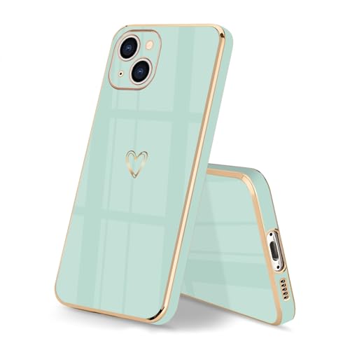 HopMore Hülle für iPhone 15 Handyhülle Case Silikon Schutzhülle für Mädchen Frau Stoßfest Ultra Dünn Weich TPU Silikonhülle Cover mit Motiv Süße Herz für iPhone 15, Minzgrün HopMore Hülle für iPhone 15 Handyhülle Case Silikon Schutzhülle für Mädchen Frau Stoßfest Ultra Dünn Weich TPU Silikonhülle Cover mit Motiv Süße Herz für iPhone 15, Minzgrün von HopMore