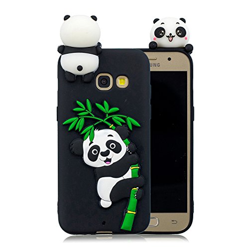 HopMore Kawaii Einhorn Handy Hülle für Samsung Galaxy A3 2017 Hülle Silikon 3D Hüllen Tier Muster Bumper Design Ultra Dünn Slim Handyhülle Schutzhülle Case Cover - Schwarz Panda von HopMore