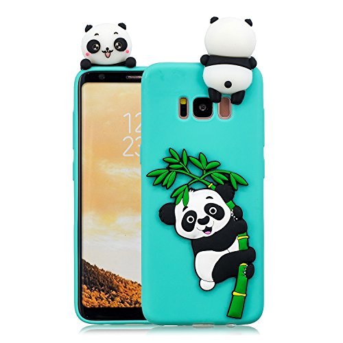 HopMore Kawaii Einhorn Handy Hülle für Samsung Galaxy S8 Hülle Silikon 3D Hüllen Tier Muster Bumper Design Ultra Dünn Slim Handyhülle Schutzhülle Case Cover - Grün Panda von HopMore