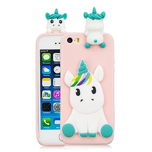 HopMore Rosa Einhorn Einhorn Handy Hülle für iPhone 5S / SE / 5 - Silikon 3D Tier Muster Bumper Design Ultra Dünn Slim Schutzhülle Case Cover - Stoßdämpfend und Anti-Rutsch HopMore Rosa Einhorn Einhorn Handy Hülle für iPhone 5S / SE / 5 - Silikon 3D Tier Muster Bumper Design Ultra Dünn Slim Schutzhülle Case Cover - Stoßdämpfend und Anti-Rutsch von HopMore