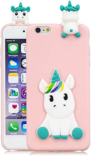 HopMore Kawaii Einhorn Handy Hülle für iPhone 6S / 6 (4.7 inch) Hülle Silikon 3D Hüllen Tier Muster Bumper Design Ultra Dünn Slim Handyhülle Schutzhülle Case Cover - Rosa Einhorn von HopMore