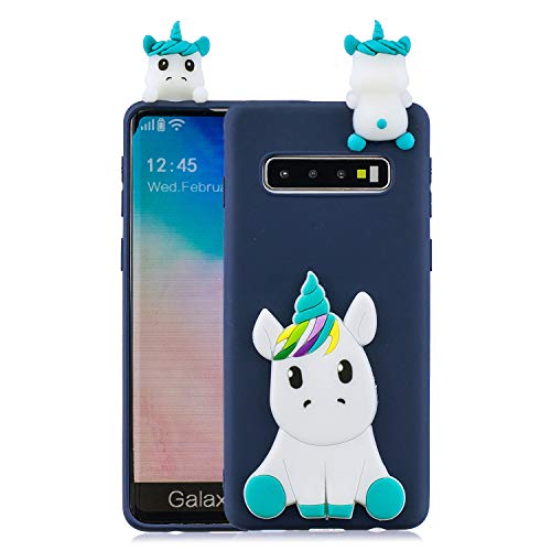 HopMore Kompatibel für Handyhülle Samsung Galaxy S10 Hülle Silikon Muster 3D Einhorn Panda Handy Hülle Dünn Bumper Design Slim Schutzhülle One Piece Case Cover - Blau Einhorn HopMore Kompatibel für Handyhülle Samsung Galaxy S10 Hülle Silikon Muster 3D Einhorn Panda Handy Hülle Dünn Bumper Design Slim Schutzhülle One Piece Case Cover - Blau Einhorn von HopMore