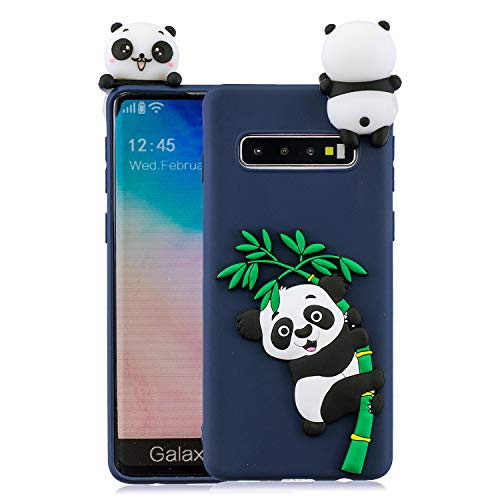 HopMore Kompatibel für Handyhülle Samsung Galaxy S10e Hülle Silikon Muster 3D Einhorn Panda Handy Hülle Dünn Bumper Design Slim Schutzhülle One Piece Case Cover - Blauer Panda von HopMore