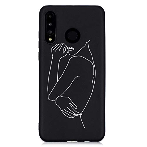 HopMore Kompatibel mit Huawei P30 Lite Hülle Silikon Schwarz Kreativ Universum Muster Stoßfest Schutzhülle Protective Dünn Handyhülle Silikonhülle Slim Case - Design A von HopMore