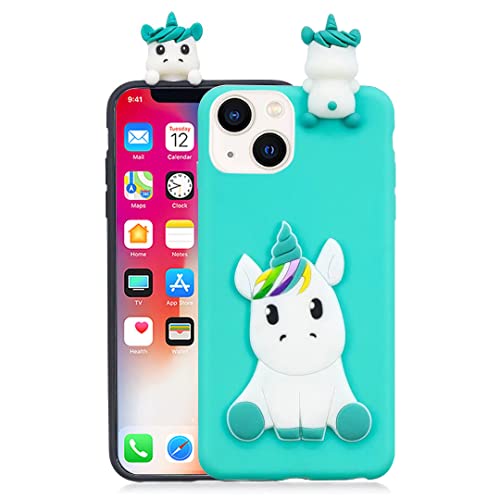 HopMore Kompatibel mit iPhone 13 / iPhone 14 Hülle Dünn Silikon Weich Gel 3D Tier Motiv Slim Case Stoßfest Handyhülle für iPhone 13 / iPhone 14 Silikonhülle Schutzhülle Cover, Grünes Einhorn HopMore Kompatibel mit iPhone 13 / iPhone 14 Hülle Dünn Silikon Weich Gel 3D Tier Motiv Slim Case Stoßfest Handyhülle für iPhone 13 / iPhone 14 Silikonhülle Schutzhülle Cover, Grünes Einhorn von HopMore