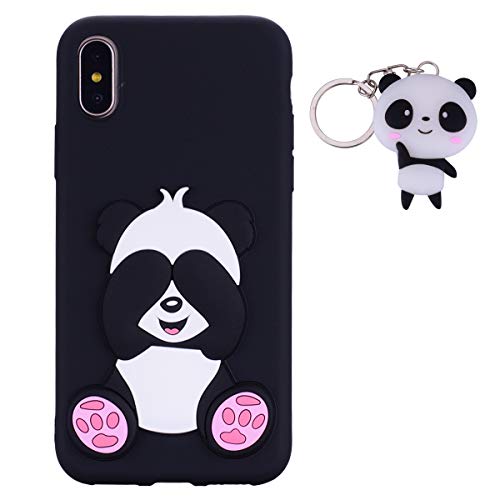 HopMore Silikon 3D Panda für iPhone X/iPhone XS Hülle Kawaii Muster Ultra Dünn Schutzhülle Handyhülle Stoßfest Silikonhülle Slim Bumper Design Case Cover mit Schlüsselbund - Schwarz HopMore Silikon 3D Panda für iPhone X/iPhone XS Hülle Kawaii Muster Ultra Dünn Schutzhülle Handyhülle Stoßfest Silikonhülle Slim Bumper Design Case Cover mit Schlüsselbund - Schwarz von HopMore