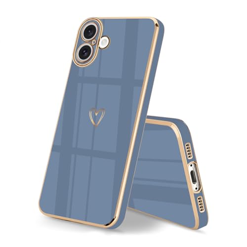 HopMore Silikon Hülle für iPhone 16 Hülle, Handyhülle für iPhone 16 Schutzhülle Ultra Dünne Weich Voller Schutz Case Cover, Stoßfeste Slim Hülle für iPhone 16 mit Muster Motiv Herz, Blau HopMore Silikon Hülle für iPhone 16 Hülle, Handyhülle für iPhone 16 Schutzhülle Ultra Dünne Weich Voller Schutz Case Cover, Stoßfeste Slim Hülle für iPhone 16 mit Muster Motiv Herz, Blau von HopMore