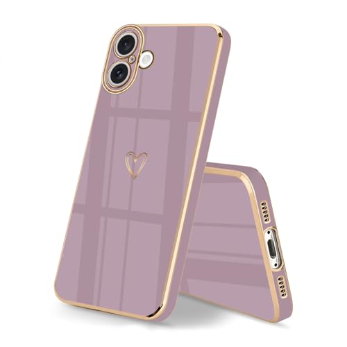 HopMore Silikon Hülle für iPhone 16 Hülle, Handyhülle für iPhone 16 Schutzhülle Ultra Dünne Weich Voller Schutz Case Cover, Stoßfeste Slim Hülle für iPhone 16 mit Muster Motiv Herz, Sakura Lila HopMore Silikon Hülle für iPhone 16 Hülle, Handyhülle für iPhone 16 Schutzhülle Ultra Dünne Weich Voller Schutz Case Cover, Stoßfeste Slim Hülle für iPhone 16 mit Muster Motiv Herz, Sakura Lila von HopMore