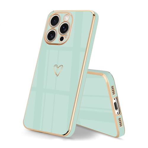 HopMore Silikon Hülle für iPhone 16 Pro Max, Schutzhülle Ultra Dünn Weich Voller Schutz Case Cover, Stoßfeste Slim Hülle mit Muster Motiv Herz, Minzgrün HopMore Silikon Hülle für iPhone 16 Pro Max, Schutzhülle Ultra Dünn Weich Voller Schutz Case Cover, Stoßfeste Slim Hülle mit Muster Motiv Herz, Minzgrün von HopMore