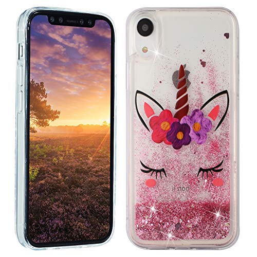 HopMore für Glitzer Hülle iPhone XR Handyhülle Glitzer Silikon 3D Flüssig Transparent Kreativ Muster Durchsichtig Schutzhülle Silikonhülle Stoßfest Case Cover - Einhorn HopMore für Glitzer Hülle iPhone XR Handyhülle Glitzer Silikon 3D Flüssig Transparent Kreativ Muster Durchsichtig Schutzhülle Silikonhülle Stoßfest Case Cover - Einhorn von HopMore