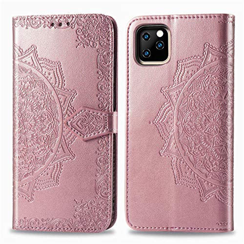 HopMore für iPhone 11 Pro(5.8" Leder Hülle Mandala Muster iPhone 11 Pro Lederhülle Schutzhülle mit Kartenfach Klappbar Silikon Ledertasche Handyhülle Stoßfest Cover - Rose Gold HopMore für iPhone 11 Pro(5.8" Leder Hülle Mandala Muster iPhone 11 Pro Lederhülle Schutzhülle mit Kartenfach Klappbar Silikon Ledertasche Handyhülle Stoßfest Cover - Rose Gold von HopMore