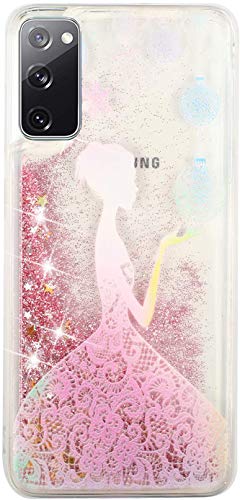 kompatibel mit Samsung Galaxy S20 FE / S20 FE 5G Hülle Glitzer Transparent Silikon Handyhülle 3D Case Motiv Schutzhülle Cover Handy Hüllen Glitter Durchsichtig Gel Stoßfest Silikonhülle - Prinzessin von HopMore
