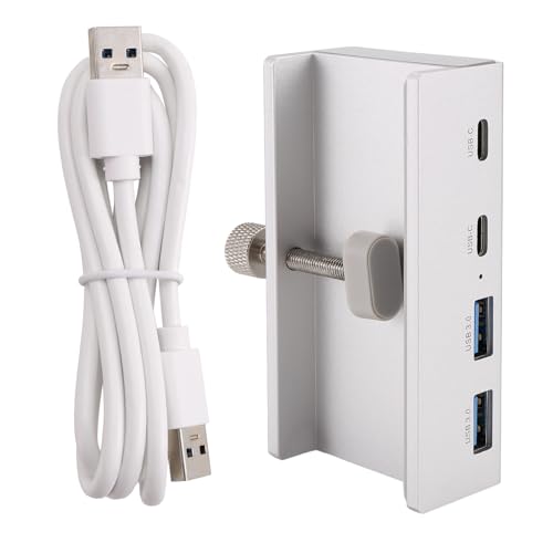 Hopbucan USB-3.0-Hub aus Aluminium mit Clip, Typ C Hub, Desktop-Splitter mit USB-C-Übertragungsrate 5 GBps für Laptops Hopbucan USB-3.0-Hub aus Aluminium mit Clip, Typ C Hub, Desktop-Splitter mit USB-C-Übertragungsrate 5 GBps für Laptops von Hopbucan