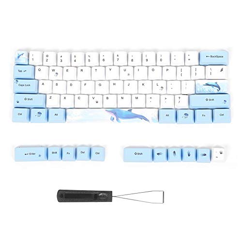 Hopcd Fünf Seiten Teint Anime Stil PBT Mechanische Tastatur Ersatz Knopf Keycaps Set Basteln Sublimation PBT Keycaps – 73 Stück (Wal) von Hopcd