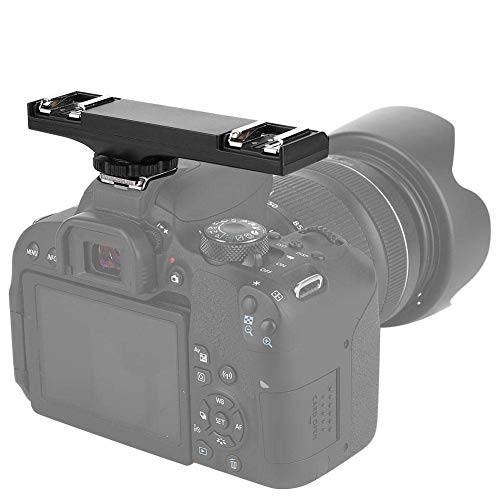 Kamera Dual Hot Shoe Splitter, 3 kg Haltekraft Camcorder Doppelhalter Flash Speedlite Light Trigger Halterung für Nikon, für Pentax, für Olympus, für Canon SLR-Kamera(für Canon) von Hopcd