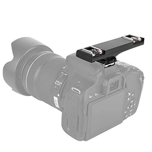 Kamera Dual Hot Shoe Splitter, 3 kg Haltekraft Camcorder Doppelhalter Flash Speedlite Light Trigger Halterung für Nikon, für Pentax, für Olympus, für Canon SLR-Kamera(für Nikon) von Hopcd