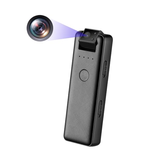 HopeGem Tragbare Mini Full HD 1080P Kamera – 180° Flip Camera Nachtsicht - Verlustfreier Audiorecorder Mit 256 KBit/s - Magnet/Clip On Polizei Körperkamera - Type-C Schnellladung(FHD 1080P) von HopeGem