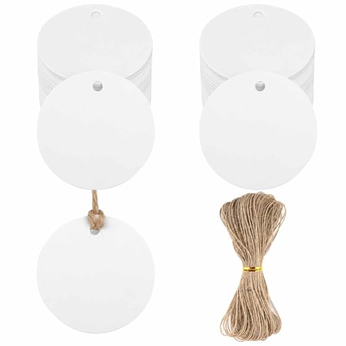 Geschenkanhänger Kraftpapier Etiketten, 200 Stück Kraftpapier Anhänger Papier, Runde 5cm Geschenkanhänger zum Beschriften mit Schnur 20M, Hängeetiketten für Geschenkverpackung,Hochzeit,Handmade (Weiß) Geschenkanhänger Kraftpapier Etiketten, 200 Stück Kraftpapier Anhänger Papier, Runde 5cm Geschenkanhänger zum Beschriften mit Schnur 20M, Hängeetiketten für Geschenkverpackung,Hochzeit,Handmade (Weiß) von Hopton