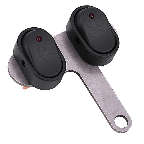 Motorrad-Scheinwerferschalter, 12 V, LED-Scheinwerfer-Steuerung mit Kontrollleuchte für universelle Passform an Rollern und Motorrädern (schwarz) von Horett