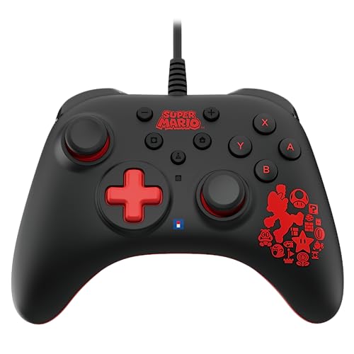 HORI Nintendo Switch HORIPAD Turbo (Mario) Kabelgebundener Controller - Offizell Nintendo lizenziert- Nintendo Switch & Nintendo Switch – OLED-Modell von Hori