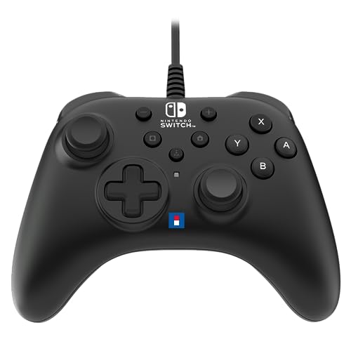 HORI Nintendo Switch HORIPAD Turbo (Schwarz) Kabelgebundener Controller - Offizell Nintendo lizenziert- Nintendo Switch & Nintendo Switch – OLED-Modell von Hori