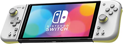 HORI Nintendo Switch Split Pad Compact (Hellgrau x Gelb) Ergonomischer Controller für den Handheld-Modus - Offiziell lizenziert -(OLED-Modell) von Hori