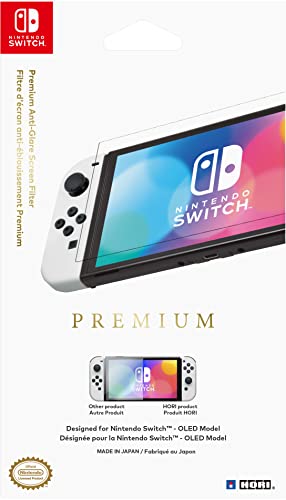 HORI Premium Blendschutz-Bildschirmfolie - blendungsreduzierende Schutzfolie für Nintendo Switch OLED-Modell - Offiziell Lizenziert von Nintendo von Hori